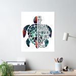and into the ocean i go to lose my mind find my soul turtle poster canvas