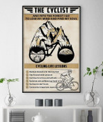 The cyclist and into the forest t go to lose my mind and find my soul poster canvas