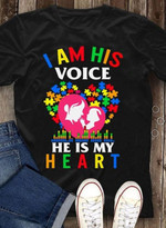 Autism prevention i am his voice he is my heart mom baby family t shirt hoodie sweater