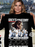 Grey's anatomy 16th anniversary thank you for the memories 365 episodes signature for fan t shirt hoodie sweater