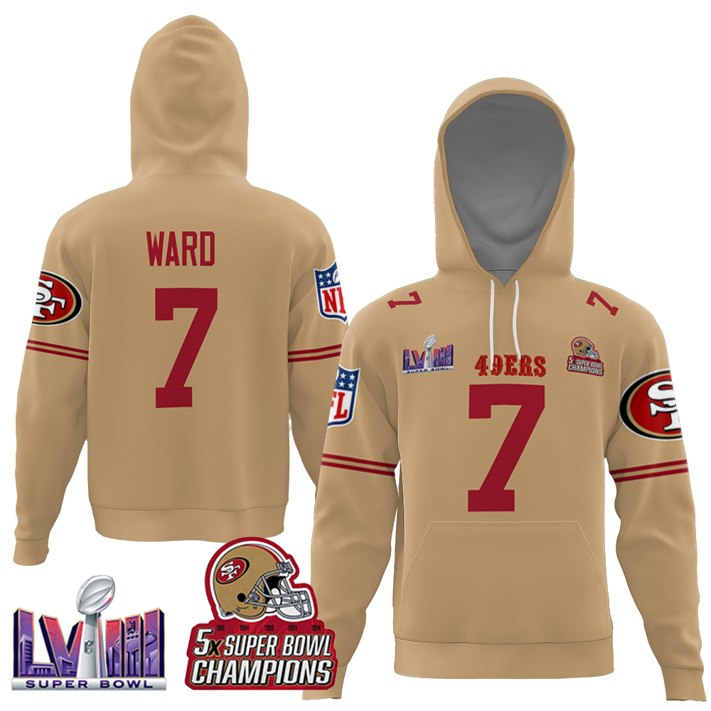 49ers Custom Gold Inverted Legend     All Printed   Men, Gold Charvarius Ward