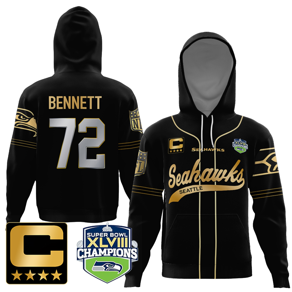 Michael Bennett Seahawks Throwback Gold Cool Base – All Stitched