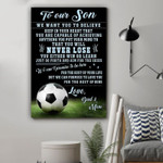 Lvl Football Dad Mom To Son Never Lose poster canvas