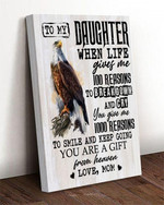 Eagles to my daughter you are from heaven love mom poster canvas