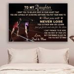 Athletics Dad&Mom To Daughter Never Lose poster canvas