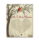 As i sit in heaven poem cardinals heart shape memorial gift poster canvas