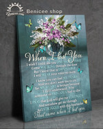 Memorial Gift When I lost you I know you can feel my tears and you don't want me cry Flower & Butterflies poster