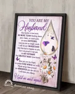 You Are My Husband Until We Meet Again Memorial Butterfly Daisy Gift Poster