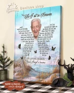 Personalized Poster As I Sit In Heaven Butterflies River Memorial Gift With Personalized Name Photo