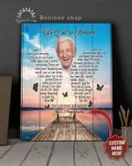 Personalized Memorial Gift I hear you when your laughing and watch you as you sleep in loving memory Dock Sunset & Black Butterflies poster