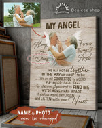 Personalized poster my angel wife we are connected by a cord no eye can see in remembrance of wife gift with personalized photo name
