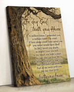They Day God Took You Home Poem Rememberance Gift Poster Canvas