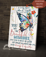 Rememberance gift in loving memory of personalized name you left me beautiful memories poster canvas for people in heaven