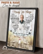As I Sit In Heaven Butterflies Couple Chairs River Memorial Personalize Photo And Name Gift Poster