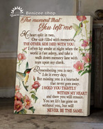 Memorial gift the moment that you left me poem heaven hummingbirds poster canvas