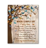 Memorial Gift Loss Of loved ones In Loving Memory When I Simply Say I Miss Her  Tree Full Of Butterflies Poster