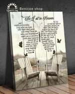 Butterflies as I sit in heaven couple chairs river memorial gift poster