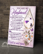 Rememberance Gift Loss Of Husband now you are my angel so spread your wings wrap around me Daisy & Butterflies poster