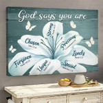 Gods Says You Are Chosen Strong Precious Lovely Special Butterflies Horizontal Poster Gift For Jesus Believers