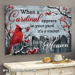 When A Cardinal Appears In Your Yard Visitor From Heaven Horizontal Poster Memorial Gift For Loss Of Someone Loved