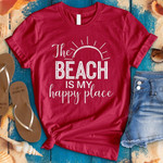 The Beach Is My Happy Place Sunshine Vintage Tshirt Gift For Beach Lovers Friends