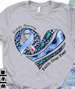 Diabetes Support Faith Over Fear Shape Of Heart Ribbon T-shirt Best Gift For Ribbon Lovers