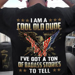 I Am Cool Old Dude I Have Got A Ton Pf Badass Stories To Tell Eagle T-shirt Best Gift For Old Man