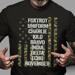 Soldier Code Name Foxtrot Charlie Kilo Brave Delta Echo Us Flag T-shirt Gift For Veterans