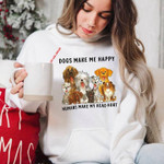 Dogs Make Me Happy Humans Make My Head Hurt Cute Lovely Dogs Hoodie Gift For Dog Lovers
