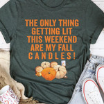 The Only Thing Getting Lit This Weekend Are My Fall Candles Pumpkins Classic T-Shirt Gift For Halloween Lovers