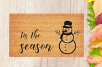Tis The Season Lovely Snowman Doormat Gift For Christmas Holiday Lovers Home Winter Decor