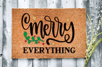 Merry Everything Holly Doormat Gift For Christmas Holiday Lovers Home Winter Decor