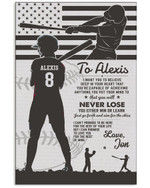 To Girlfriend I Want You To Believe In Your Heart Personalized Baseball Hitter US Flag poster gift with custom name number for Couple