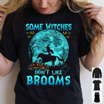 Some Witches Do Not Like Brooms Riding Horse Moon Night Classic T-Shirt Gift For Halloween Lovers