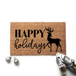 Happy Holidays Reindeer Christmas Doormat Gift For Christmas Holiday Lovers Winter Decor