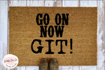 Go On Now Git Welcome Christmas Doormat Gift For Christmas Holiday Lovers Winter Decor