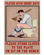 Player With Short Bats Please Stand Closer To The Plate Or Sit On The Bench Toilet Decor poster gift fow Baseball Player