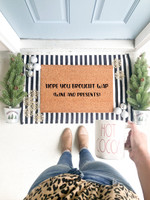 Hope You Brought Wap Wine And Presents Funny Welcome Doormat Gift For Housewarming Home Owners Winter Decor