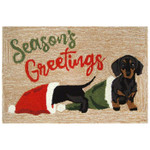 Season's Greetings Dachshund Christmas Doormat Gift For Christmas Holiday Lovers Winter Decor