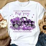 I Will Remember For You Purple Truck Pumpkin T-shirt Best Gift For Alzheimer Support