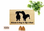 Welcome To Dog's House Dachshund Doormat Gift For Christmas Holiday Lovers Winter Decor