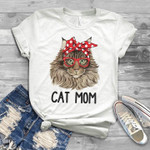 Cat Mom With Red Polka Dots Headband Classic T-Shirt Gift For Cats Lovers Cats Moms