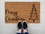 Merry Christmas Tree Christmas Welcome Doormat Gift For Christmas Holiday Lovers Winter Decor