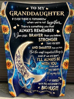 To My Granddaughter Ever There Is Tomorrow When We Are Not Together Moon Quilt Blanket Best Gift For Granddaughter