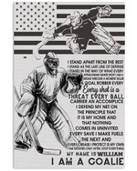 I Am A Goalie Every Shot Is A Threat Every Ball Personalized Goalie Ice Hockey US Flag poster gift with custom name for Self Motivation