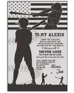 To Girlfriend I Want You To Believe Deep In Your Heart Personalized Baseball Hitter US Flag poster gift with custom names for Couple