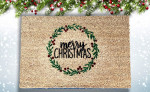 Merry Christmas Holly Crown Christmas Welcome Doormat Gift For Christmas Holiday Lovers Home Winter Decor