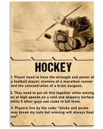 Hockey Player Need To Have The Strength And The Concentration Of A Brain Surgeon vintage poster gift for Hockey Goalie Motivation