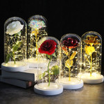 Led Enchanted Rose | Galaxy Rose Or Red Rose In Glass Dome, Luxury Gift Box