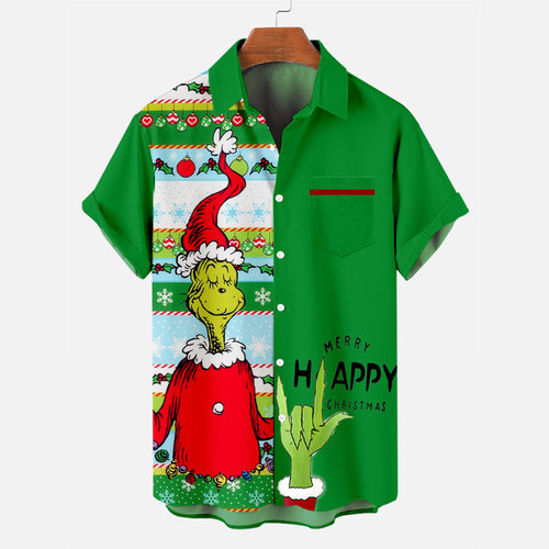 Men's Green Hair Monster Creative Design Pattern Short Sleeve Shirt 🔥HOT DEAL - 50% OFF🔥